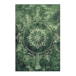 Boho Muted Green Area Rug: Modern Persian Art Deco Style image 4
