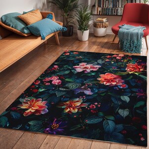 Blumenteppich, Küchendekor, Mamas Zuhause, Teppich, Wohnzimmermatte, Einweihungsparty Geschenk, Bauernhauszimmer, Geschenk für Mama