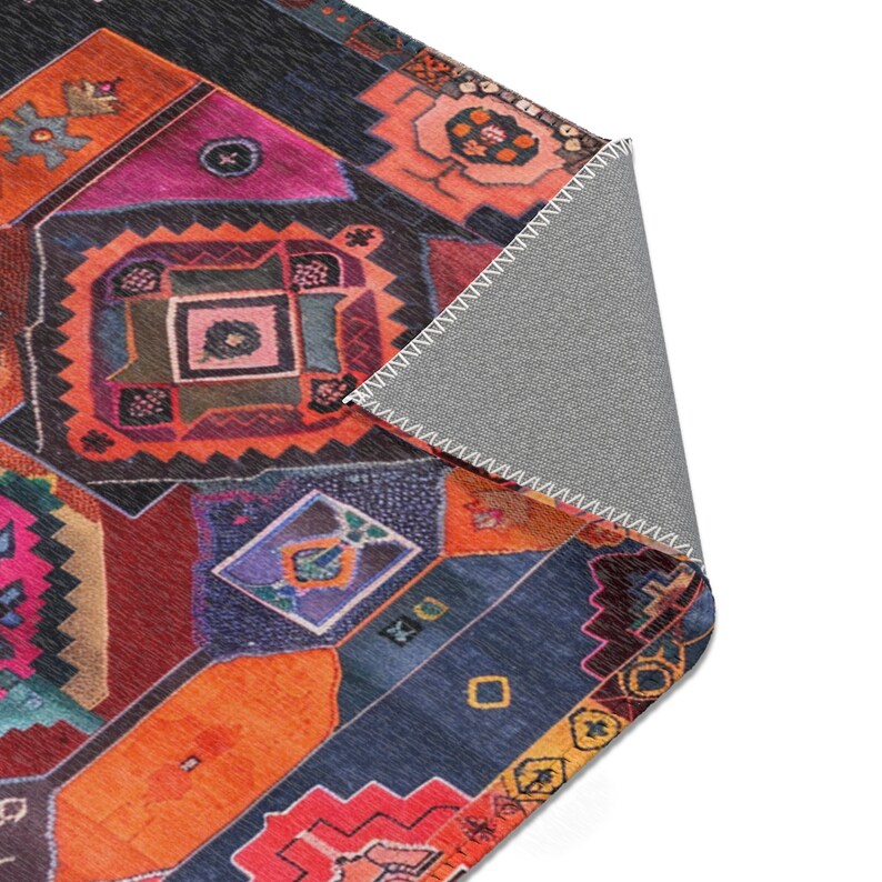 Marokkaans levendig kunsttapijt, retro woonkamerdecor, cottagecore slaapkamer art deco tapijt, moeders keukenvloertapijt, housewarmingcadeau afbeelding 5