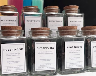 トークンジャー｜ハグを贈る＋もうどうでもいい｜レーザー彫刻木製トークン｜面白いギフト｜大胆なセレニティコレクション