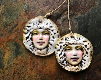 Artisan Pendants, Charms, Artisan Handmade Ceramic Beads, Foxpaws