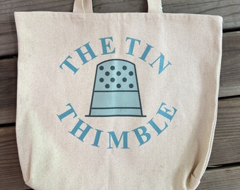 The Tin Thimble Tote Bag - Printed Canvas Tote Bag