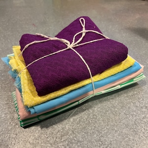 Vintage Scrap Fabric Bundle  - Great Bundle of Natural and Synthetic Fabrics from the 1960s and 70s