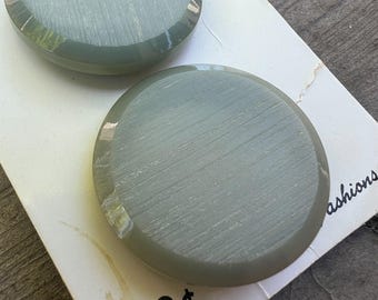 Vintage Seafoam Plastic Buttons - Card of Three - 27mm or 1 Inch - B.G.E Brand on Original Card - Seafoam Green Plastic Buttons