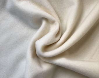 100% Wool Flannel Weight Fabric in Natural White - 1 Yard - Made in America - Great for Eco Dyeing, Quilting and Sewing - 12 Oz