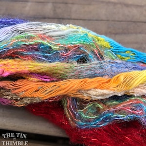 Tubular Yarn Mixed Bag - 5 Yarns, each 18" - Nuno Felting / Wet Felting / Felting Supplies / Textural Fiber / Felting Yarn