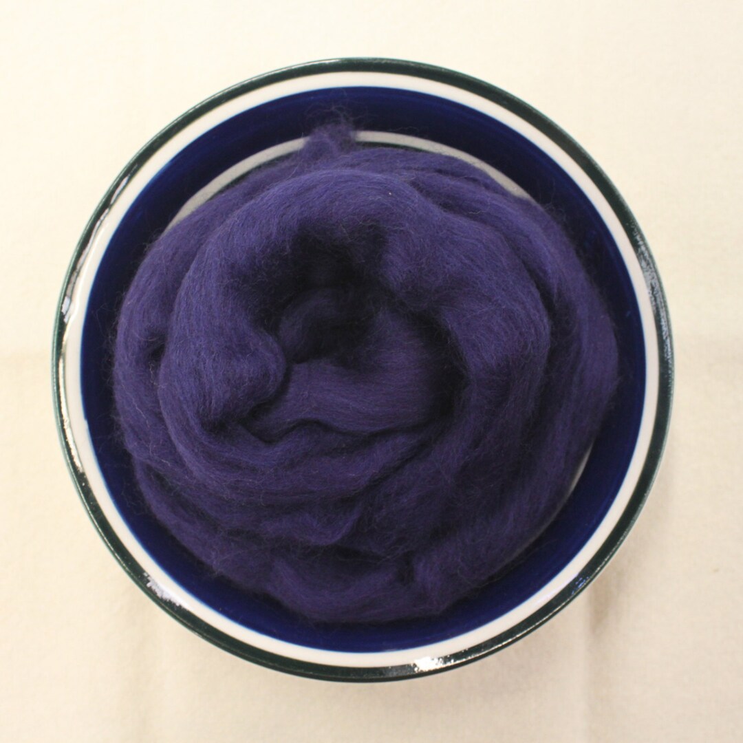 Navy Blue Merino Wool Roving for Felting, Spinning and Weaving - 21.5 ...