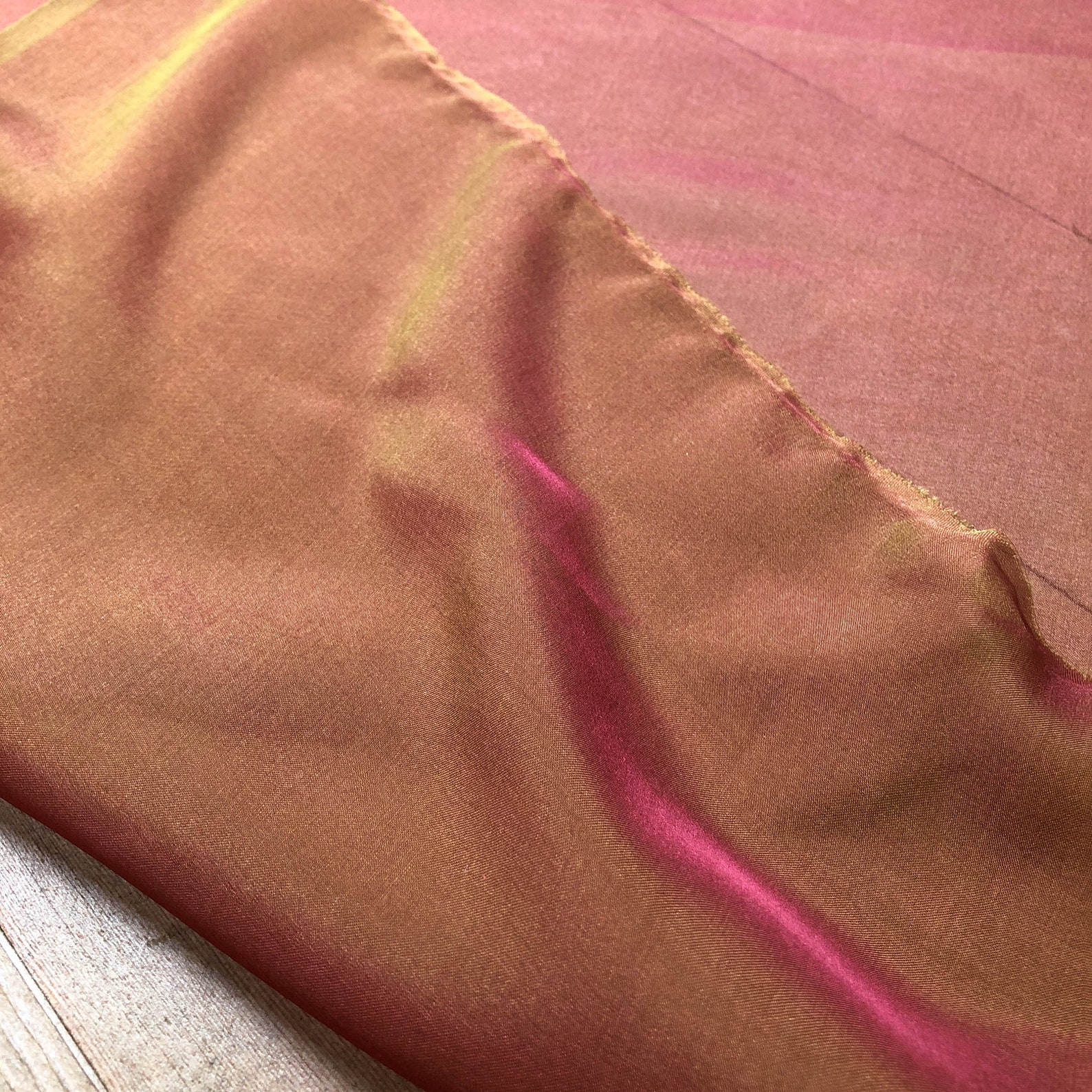 Latte Orange Iridescent Silk Chiffon IC-064 Fabric main image 0