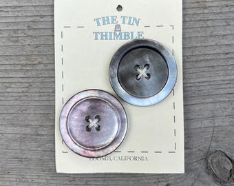 Mother of Pearl Buttons - Card of 2 - 36mm or 1 3/8 Inch