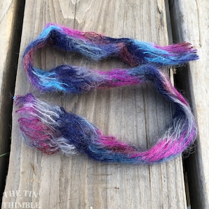 Tubular Yarn #43 / Felting Fiber / Cool Fiber - 18&quot; - Nuno Felting / Wet Felting / Felting Supplies / Textural Fiber / Felting Yarn
