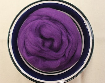 Purple Merino Wool Roving - 1 oz - Quality Fiber for Felting, Spinning or Weaving