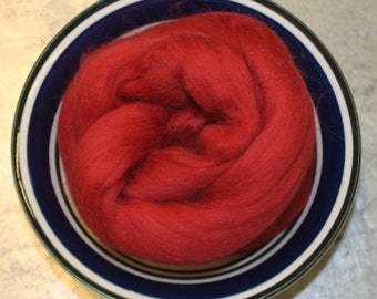 Cherry Merino Wool Roving - 21.5 micron -1 oz - For Nuno Felting, Wet Felting, Weaving, Spinning and More