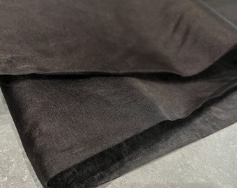 100% Silk Organza Fabric Yardage in Sheer Black  - 1 Yard - Silk for Felting, Sewing or Dyeing