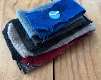 100% Wool Felt Scrap Bundle - Great for Applique and Crafts - #41