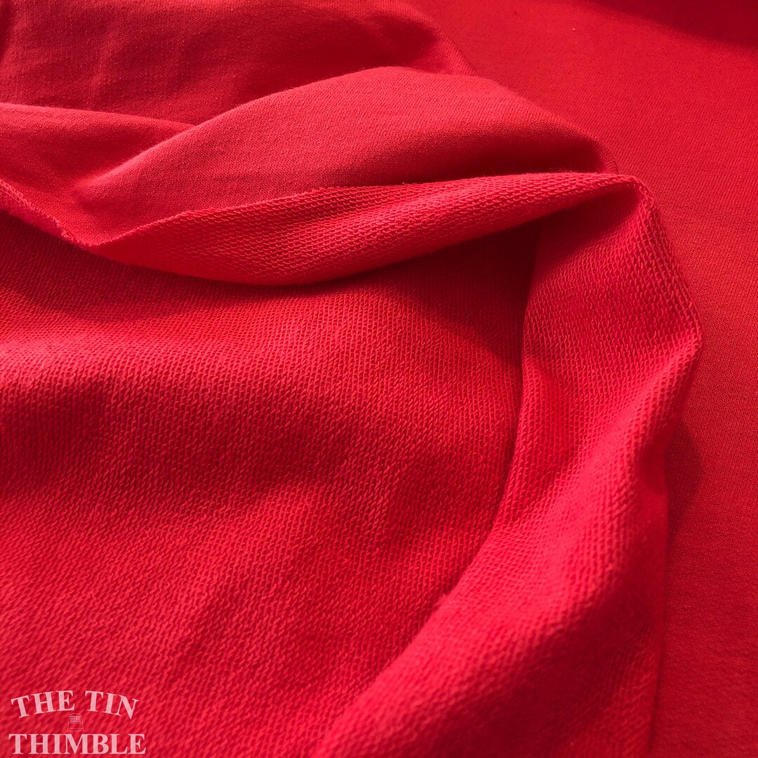 100 Cotton French Terry by the Yard Red French Terry Etsy