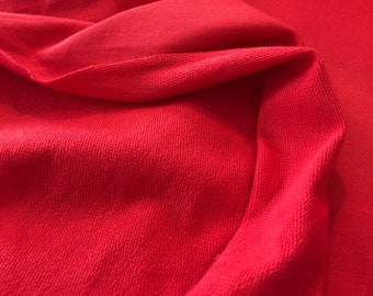 100% Cotton French Terry by the Yard - Red French Terry