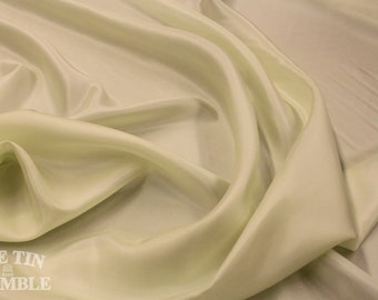 Silk Fabric / China Silk / Habotai / 1 Yard / 100% Silk / Pale Green Silk / Light Green Silk / Silk by Yard / Garment Fabric