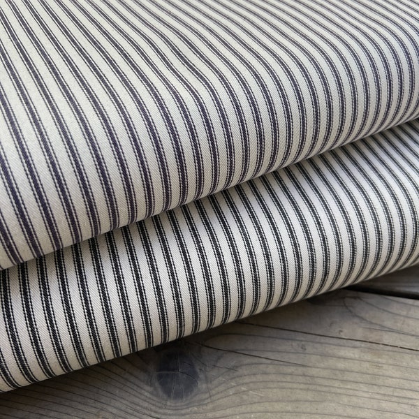 Cotton Ticking Stripe Fabric / 100% Cotton Ticking - 1 Yard - Cotton Fabric / Medium Weight / Classic Ticking Fabric