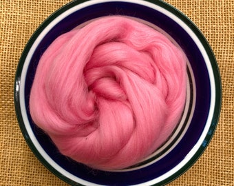 Flamingo Merino Wool Roving for Felting, Spinning or Weaving - 1 oz - Nuno, Wet or Needle Felting Fibers