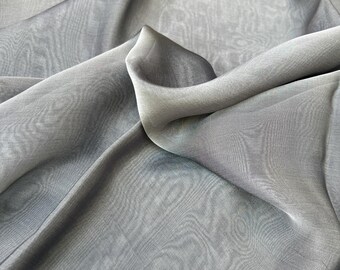 Iridescent Silk Chiffon Fabric by the Piece / Great for Nuno Felting / 54" Wide / Black and White / 6 Momme Count