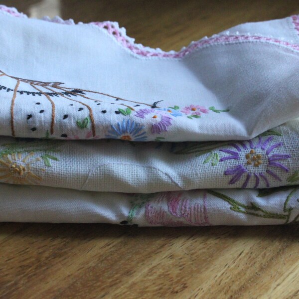 Bundle of Scrappy Stamped VINTAGE LINENS Happiness - LSB18