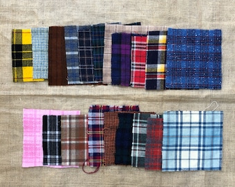 Vintage Plaid 100% Wool Felt Square – Woven Fabric for Crafts