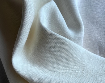 Heavyweight European Flax Linen - Off White - Sustainably Produced 280GSM Linen by the Yard