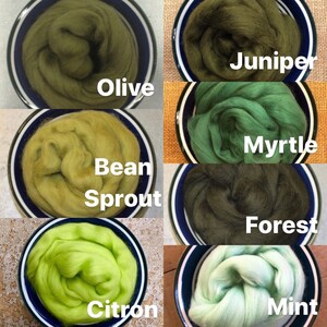 Chartreuse Green Merino Wool Roving / 21.5 micron 1 oz Nuno Felting / Wet Felting / Felting Supplies / Needle Felting / Fiber Supply image 2