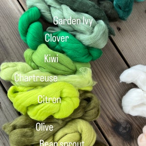 Chartreuse Green Merino Wool Roving / 21.5 micron 1 oz Nuno Felting / Wet Felting / Felting Supplies / Needle Felting / Fiber Supply image 4