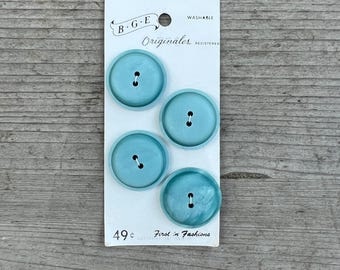 Vintage Plastic Buttons - Card of 4 - 23mm or 7/8 Inch