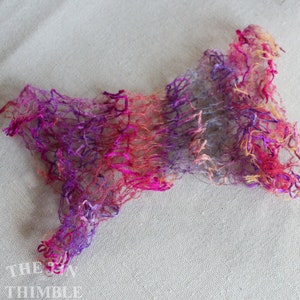 Tubular Yarn #5 / Felting Fiber / Cool Fiber - 18&quot; - Nuno Felting / Wet Felting / Felting Supplies / Textural Fiber / Felting Yarn