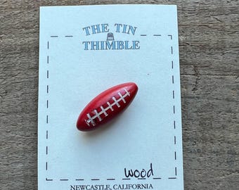 Vintage Wood Football Toggle Closure - Single - 31mm x 13mm