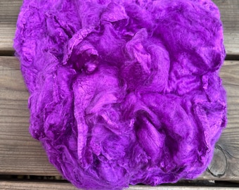 Silk Mulberry Hankies for Spinning or Felting in Theater Purple / 3 Grams / 100% Silk Hankies