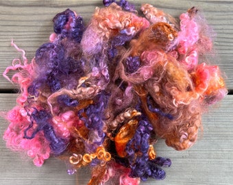 Mohair Locks for Felting, Spinning or Weaving - 1/4 Oz - Hand Dyed in the color "Festival"