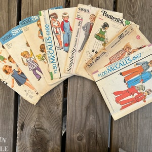 8 Vintage Toddler Patterns - Size 2 - CPL7 - B3025, S9586, S9290, M5100, S4836, B6457, M7221, M4657
