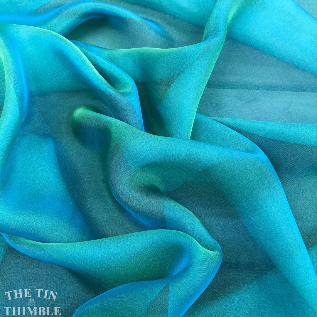 Ocean Depths Iridescent Silk Chiffon main image 1