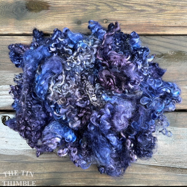 Mohair Locks for Felting, Spinning or Weaving - 1/4 Oz - Hand Dyed in the Color 'Stormy Sky'