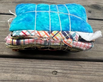 Bundel stofafval / Vintage en nieuwe stofresten / Destash-tas flanelstof / SB313