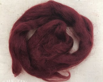 Hand Dyed Tussah Silk Fiber for Spinning, Weaving or Felting in Burgundy / 3 Grams / Brown Tussah Silk