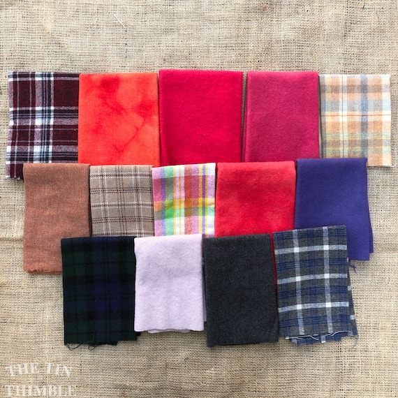100% Wool Felt Fabric - Vintage and Hand Dyed Wool for Applique, Quilting, Embroidery and Crafts