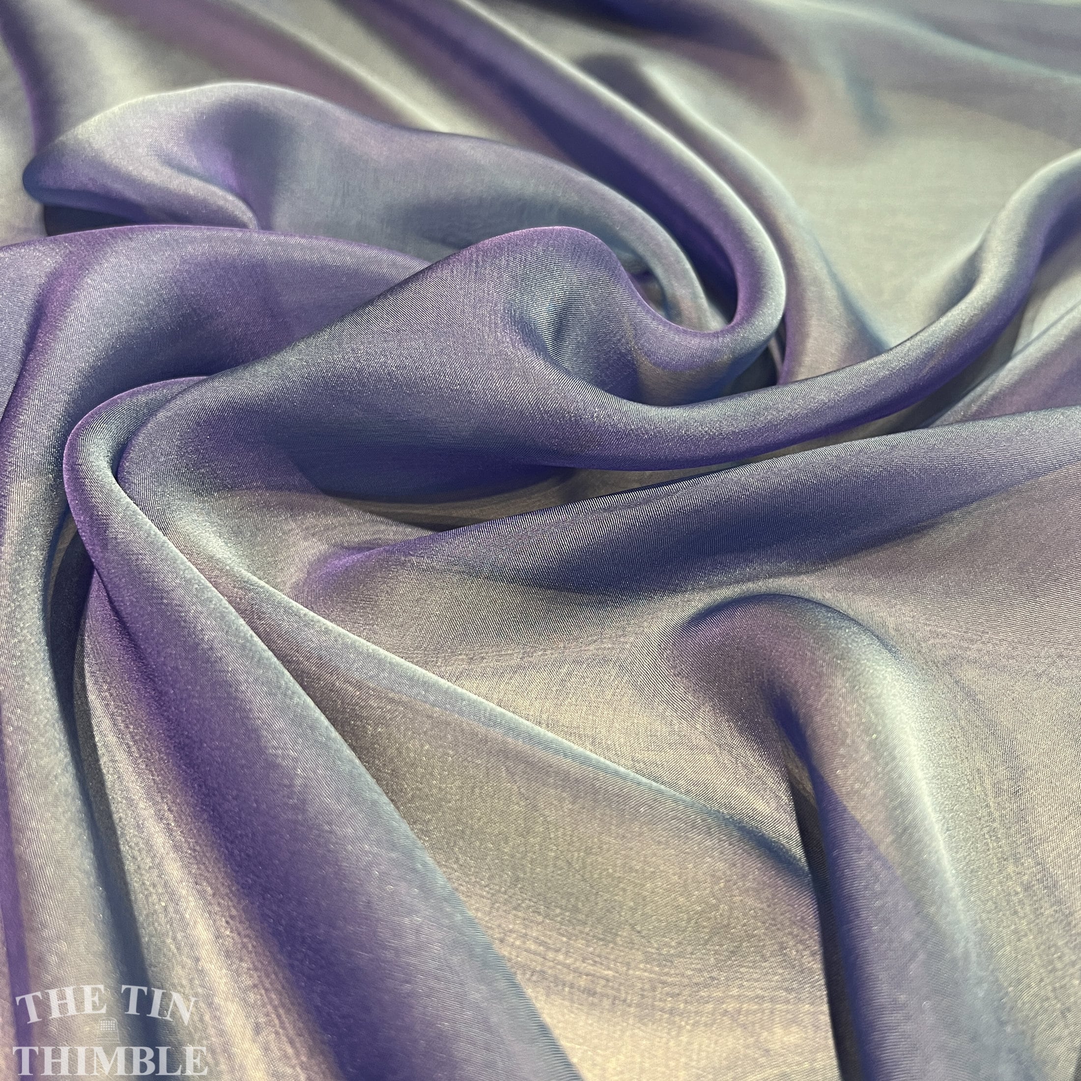 Iridescent Silk Chiffon Fabric by the Yard Great for Nuno Felting 54 Wide Turquoise and Royal