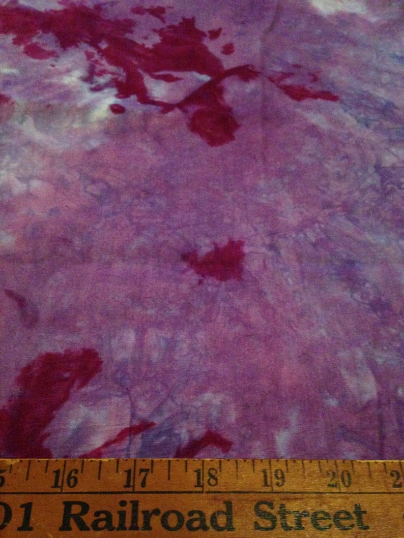 Hand Dyed Cotton Fabric Purple / Magenta / Dyed / Violet / Color Variation / Dyed Cotton by Piece / Splotchy Fabric / Batik image 2