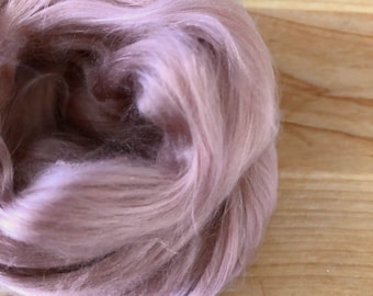 Cultivated Bombyx (Mulberry) Silk Fiber for Spinning or Felting in Shell Pink - 3.5 Grams or More