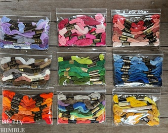 Assorted Packages of Embroidery Floss - 100% Cotton - Brands will Vary - About 9 Skeins per Package