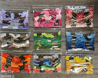Assorted Packages of Embroidery Floss - 100% Cotton - Brands will Vary - About 9 Skeins per Package