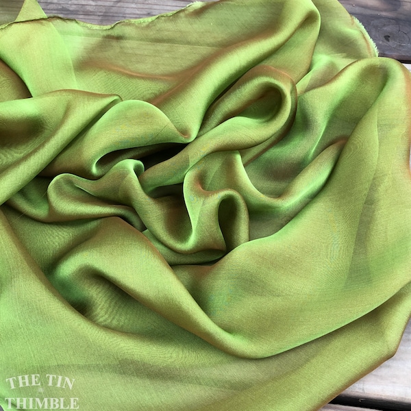 Iridescent Silk Chiffon Fabric by the Yard / Great for Nuno Felting / 54" Wide / Tamarack