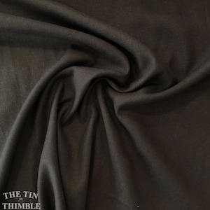 Rayon Linen Blend Fabric - Black Linen Rayon Fabric by the Yard