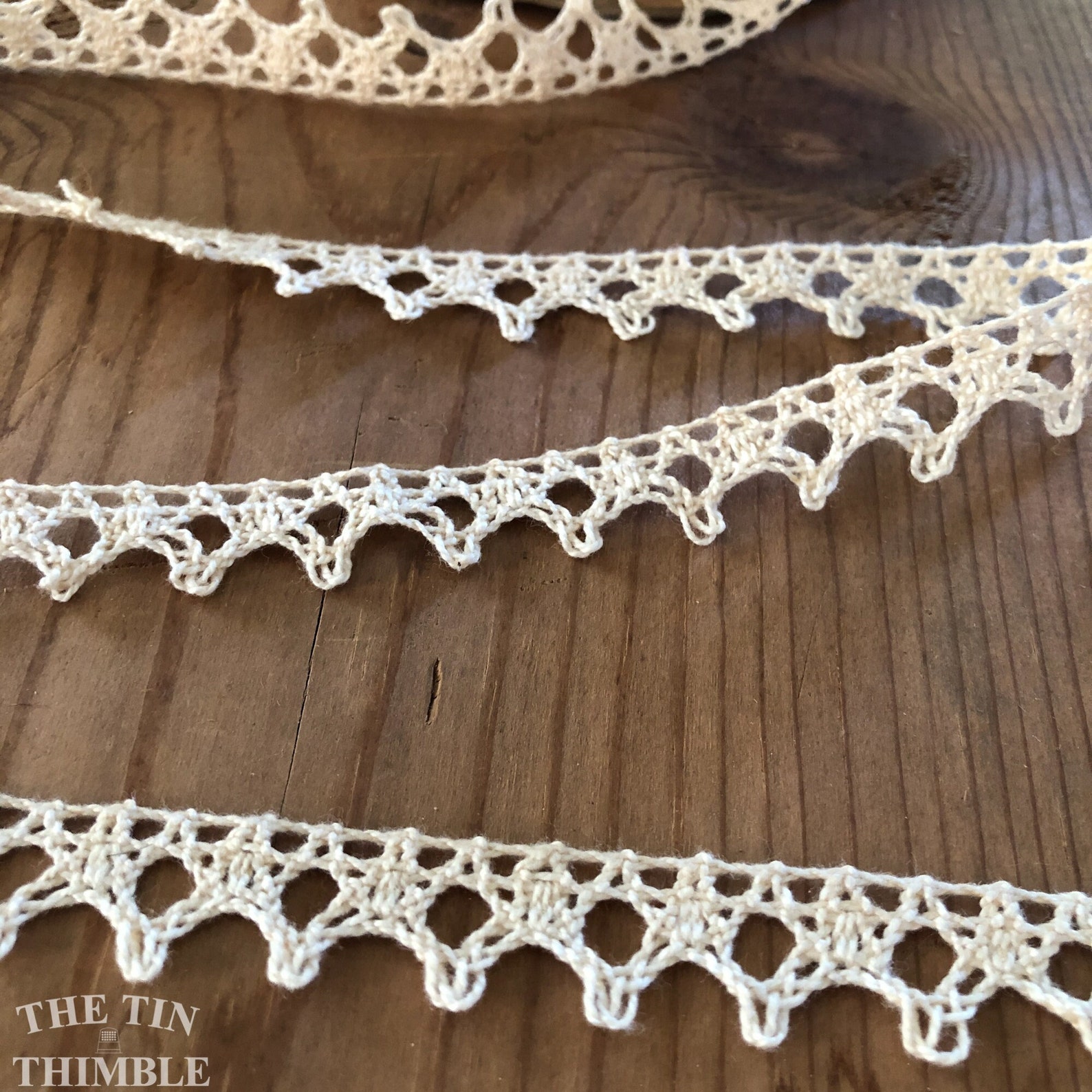 Crocheted Cotton Lace Trim By the Half Yard 1 Wide | Etsy
