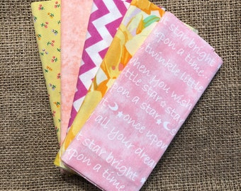 Fat Quarter Bundle / Pink and Yellow Fabric / Fat Quarters / Quilting Fabric / Fat 1/4 / Great for Making Masks! / 100% Cotton