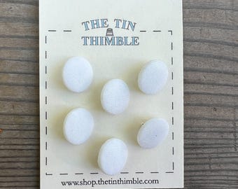 Antique Glass Buttons - 17mm Textured White Glass Buttons - 1930s - Six
